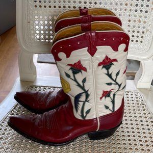 Stallion Red Cowboy Boots Size 8